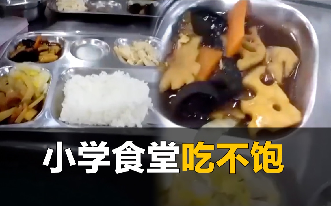 家长吐槽小学食堂量没荤菜,量少孩子吃不饱哔哩哔哩bilibili