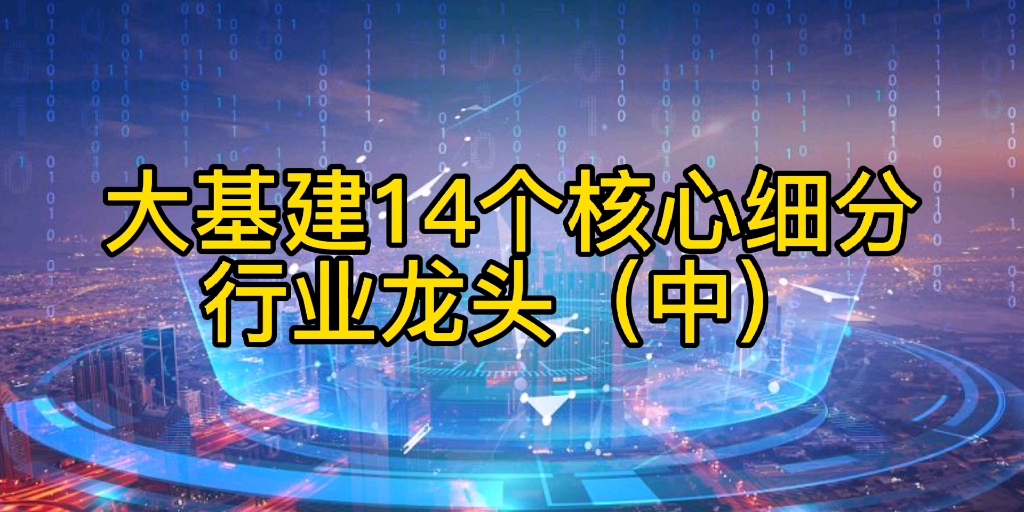 大基建14个核心细分行业龙头(中)哔哩哔哩bilibili