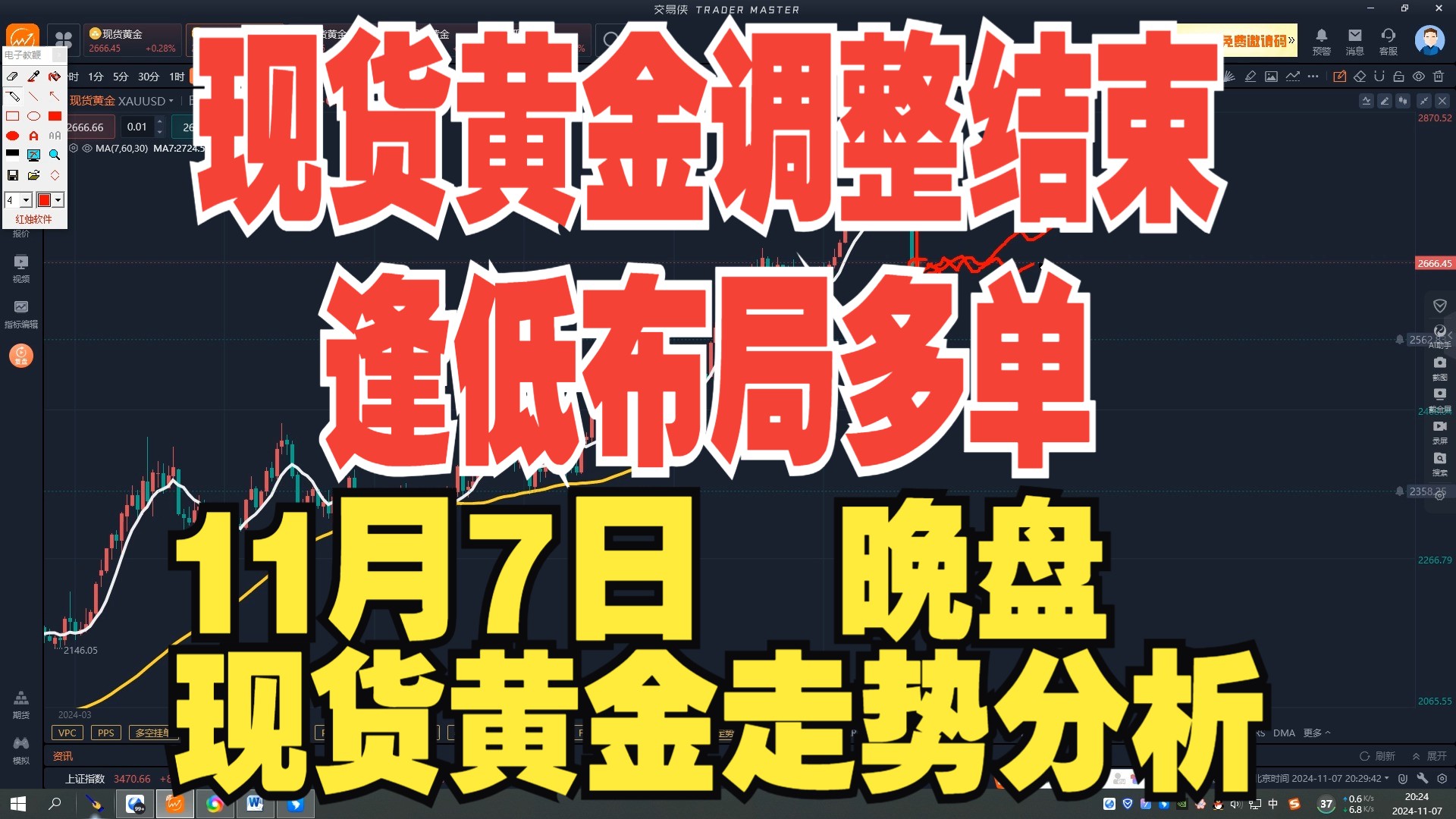 11月7日现货黄金回调结束逢低布局多单【正道说交易】哔哩哔哩bilibili