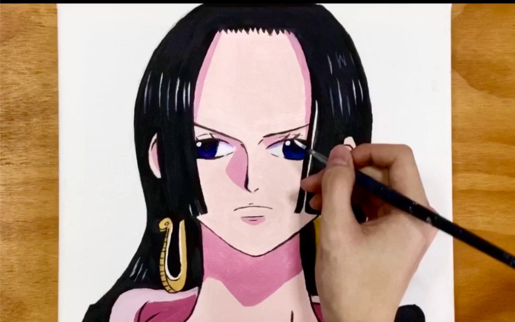 油画手绘海贼女帝波雅汉库克