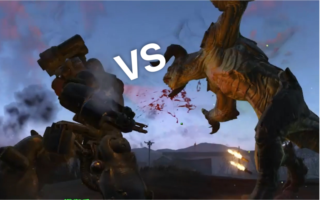【辐射4】传说级死亡爪【vs】传说级铁卫兵!boss之间的对决!