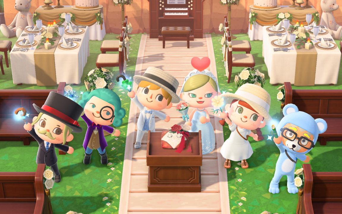 动物森友会动森五星岛婚礼现场我们结婚啦