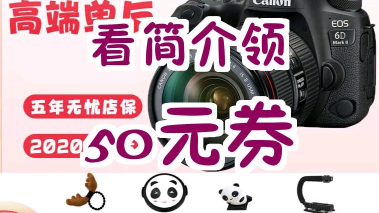 【50元券】佳能 EOS 6D Mark II 套机 6D单机身 6D2全画幅高清旅游单反相机 港货6D单机标配 店保五年 官方标配哔哩哔哩bilibili