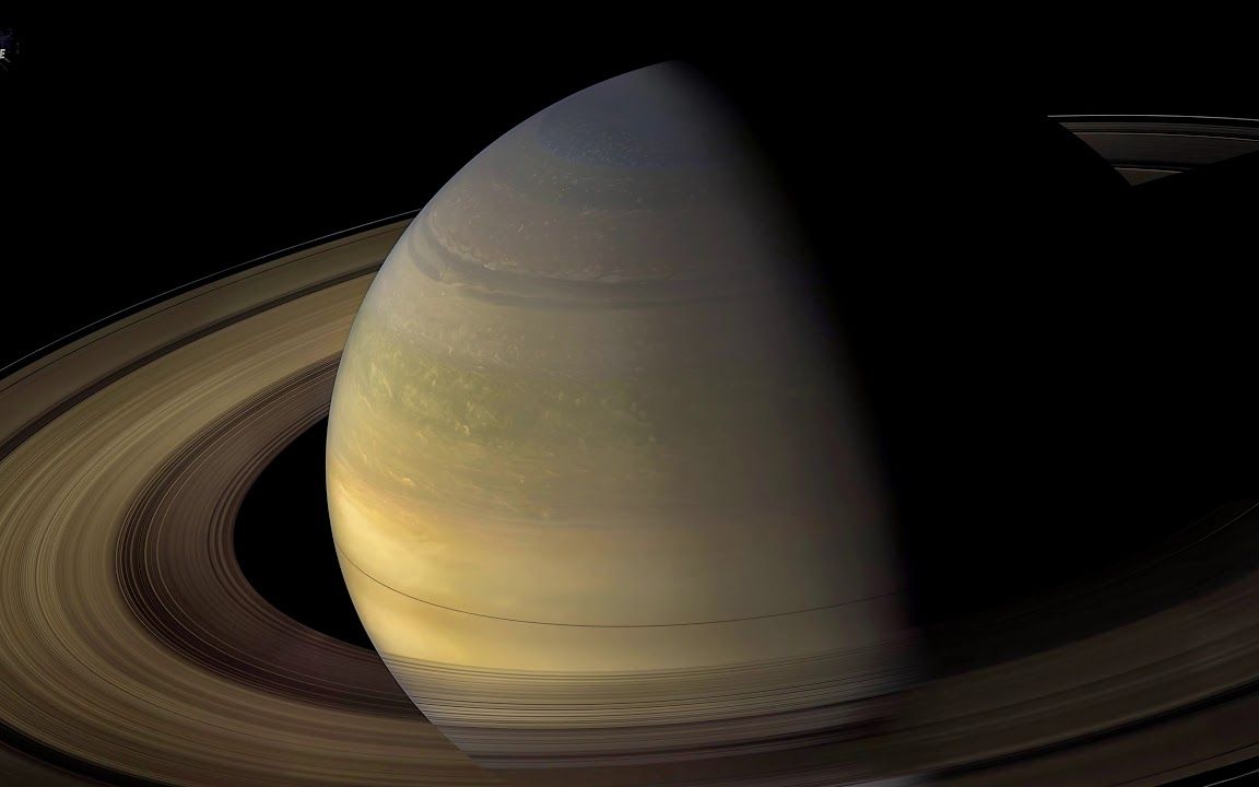 卡西尼号探测器拍到了土星的北极风暴