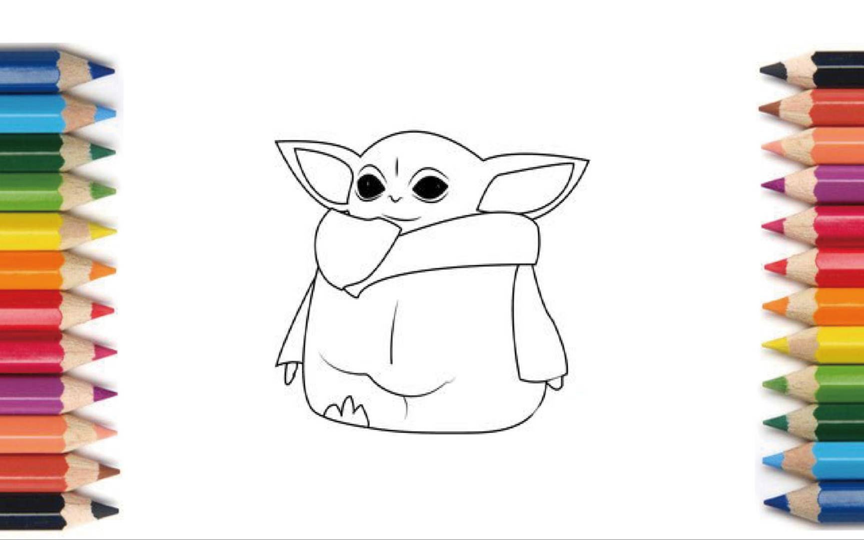 coloring baby yoda/涂り絵ベビー ヨーダ/涂色画尤达宝宝 #018_哔哩