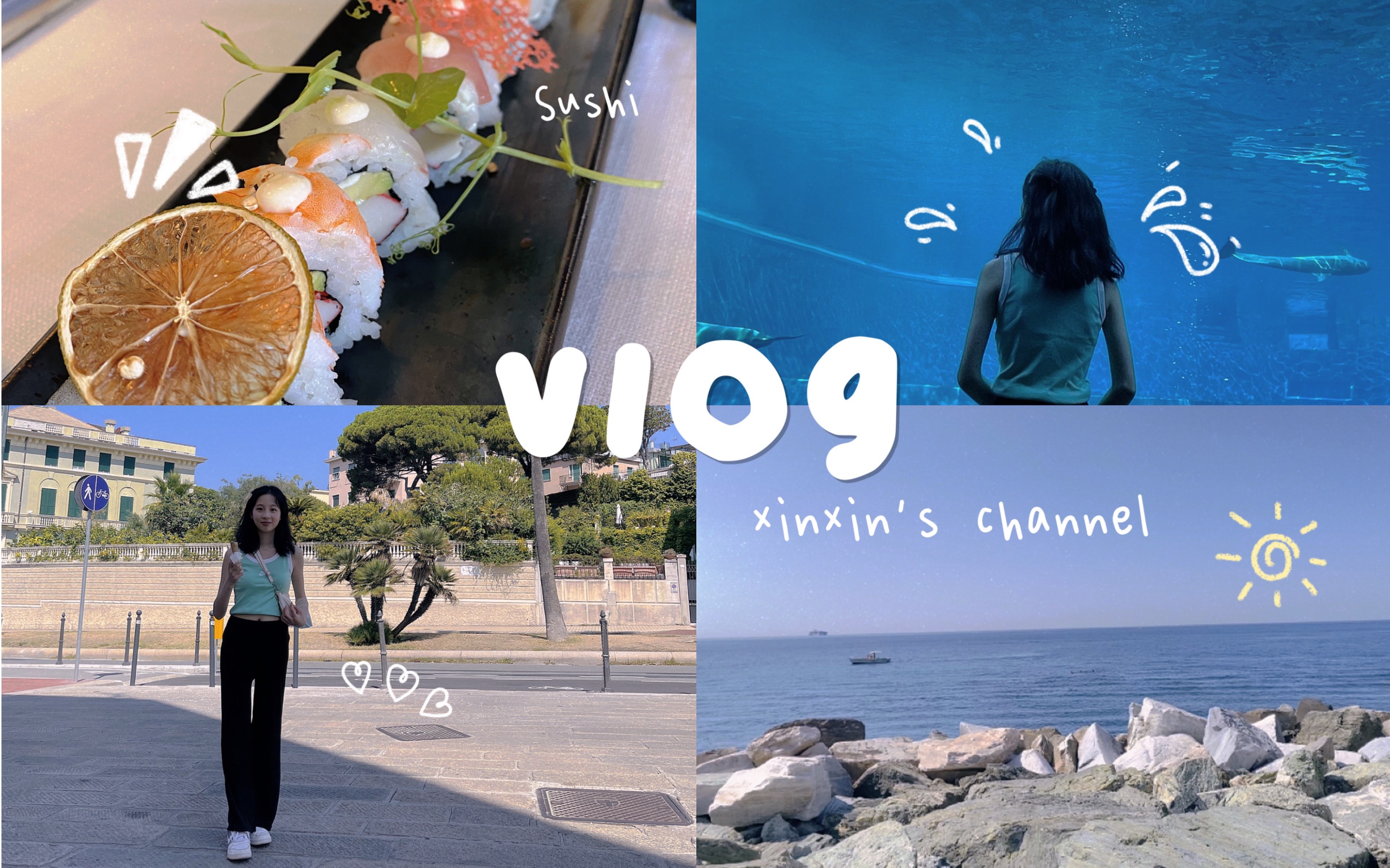 Genoa Vlog/ 热那亚水族馆, 非常热的一天 | xinxin's Channel哔哩哔哩bilibili