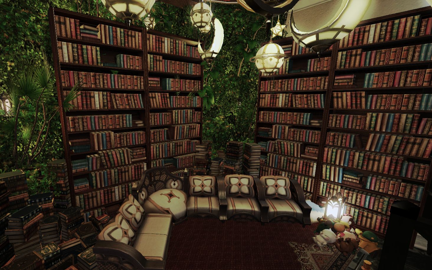 【ff14】复古阁楼|公寓装修|-闪耀着星光的藏书室