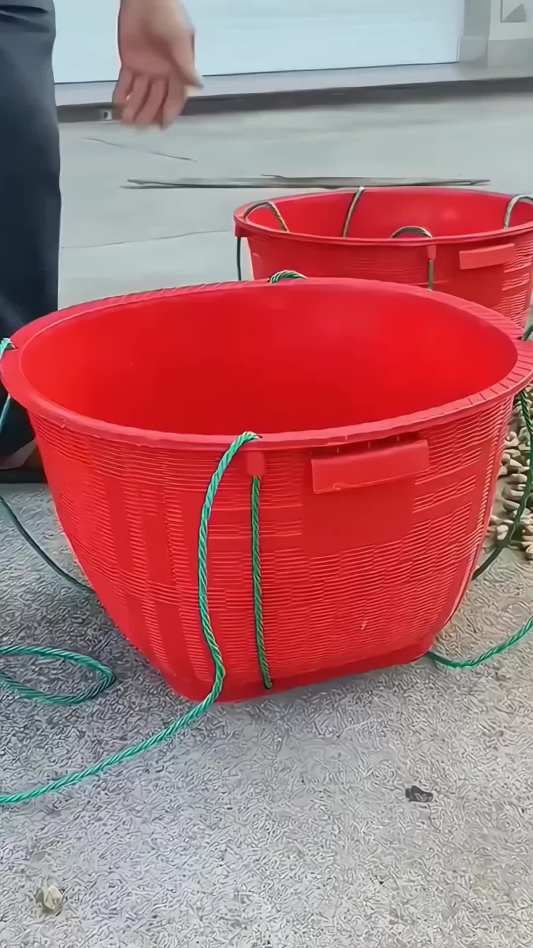 智创塑料箩筐大号萝兜挑水果担粮食稻谷玉米箩篼家用喜事仿竹编收