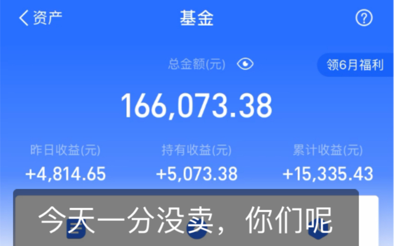 「6月2日」支付宝基金实操,今天还是一分没卖,这周还有3个交易日值得期待.哔哩哔哩bilibili