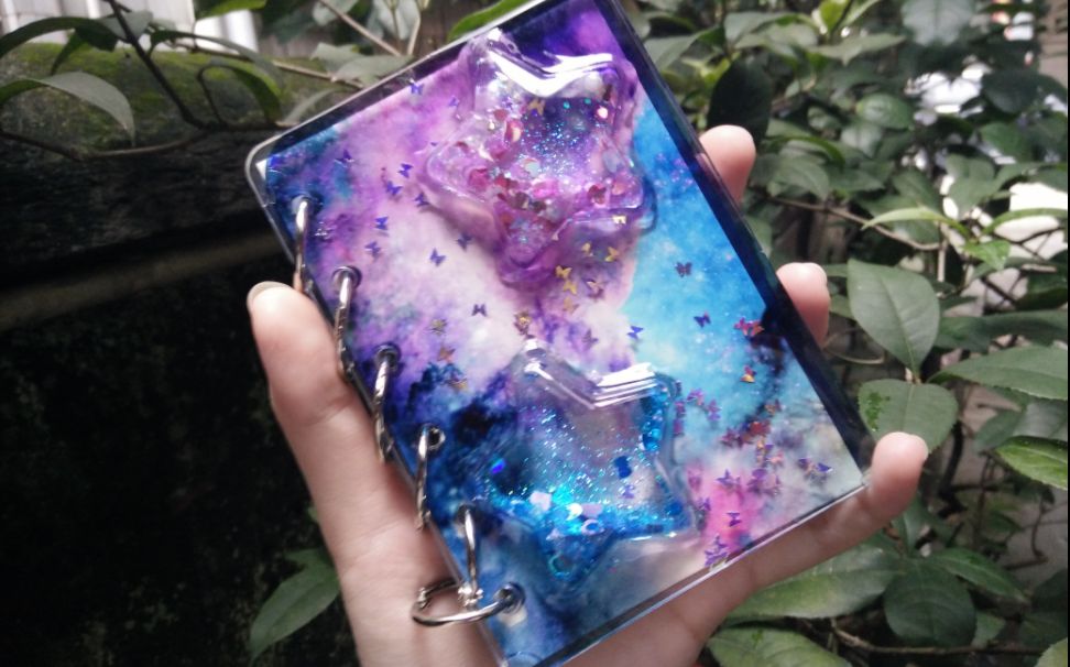 【滴胶】星空流沙笔记本,一直有人让我做星空,其实星空是我的弱项,不