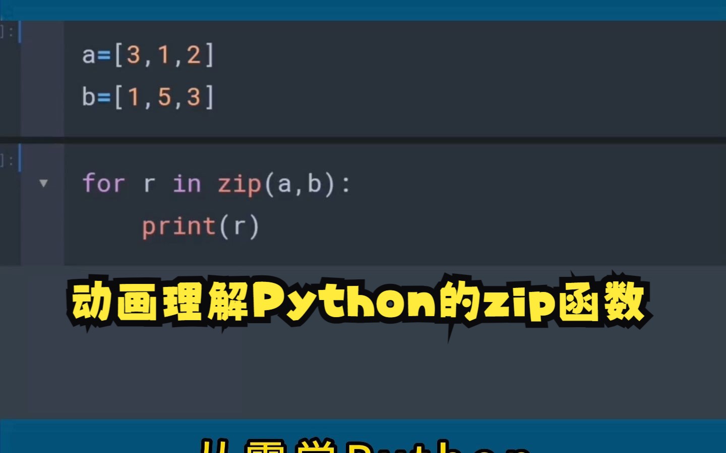 Python知识、动画理解Python的zip函数!!哔哩哔哩bilibili