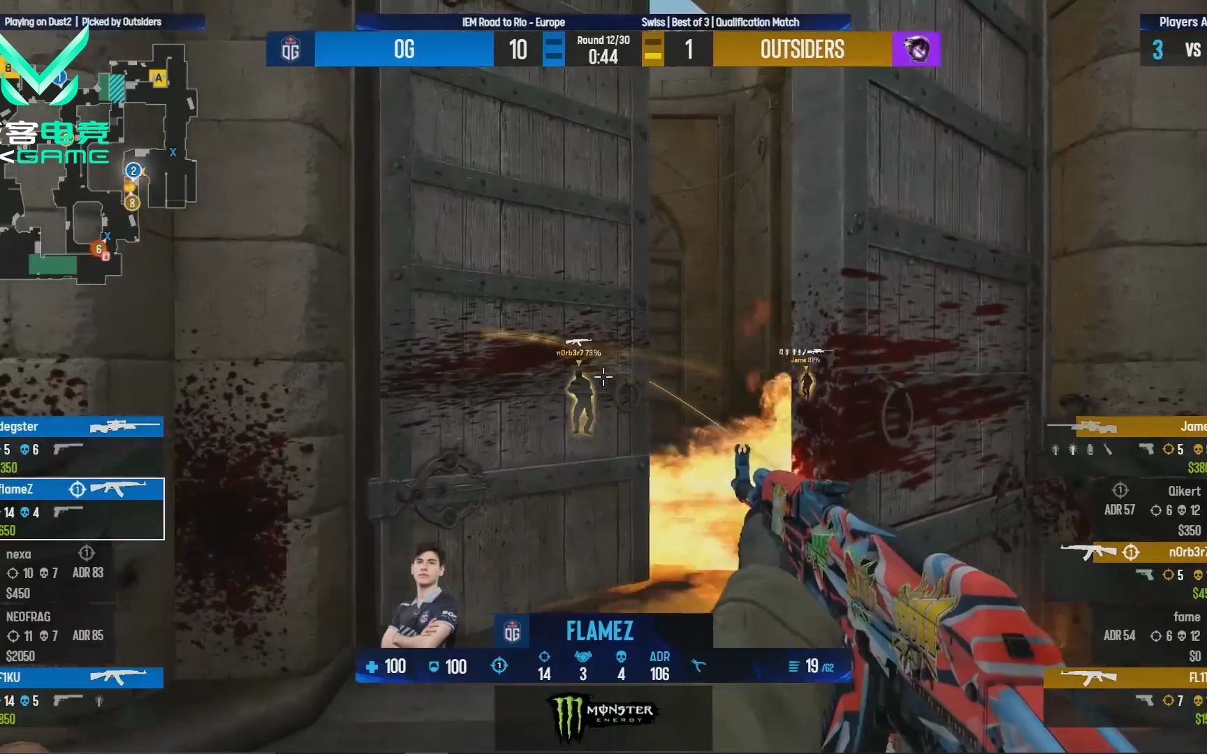 【VKGAME CSGO】flameZ华丽残局一打三四杀收尾_电子竞技热门视频