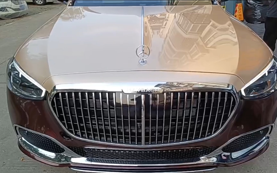 车迈巴赫s480金顶金属黑玫瑰双拼改色膜