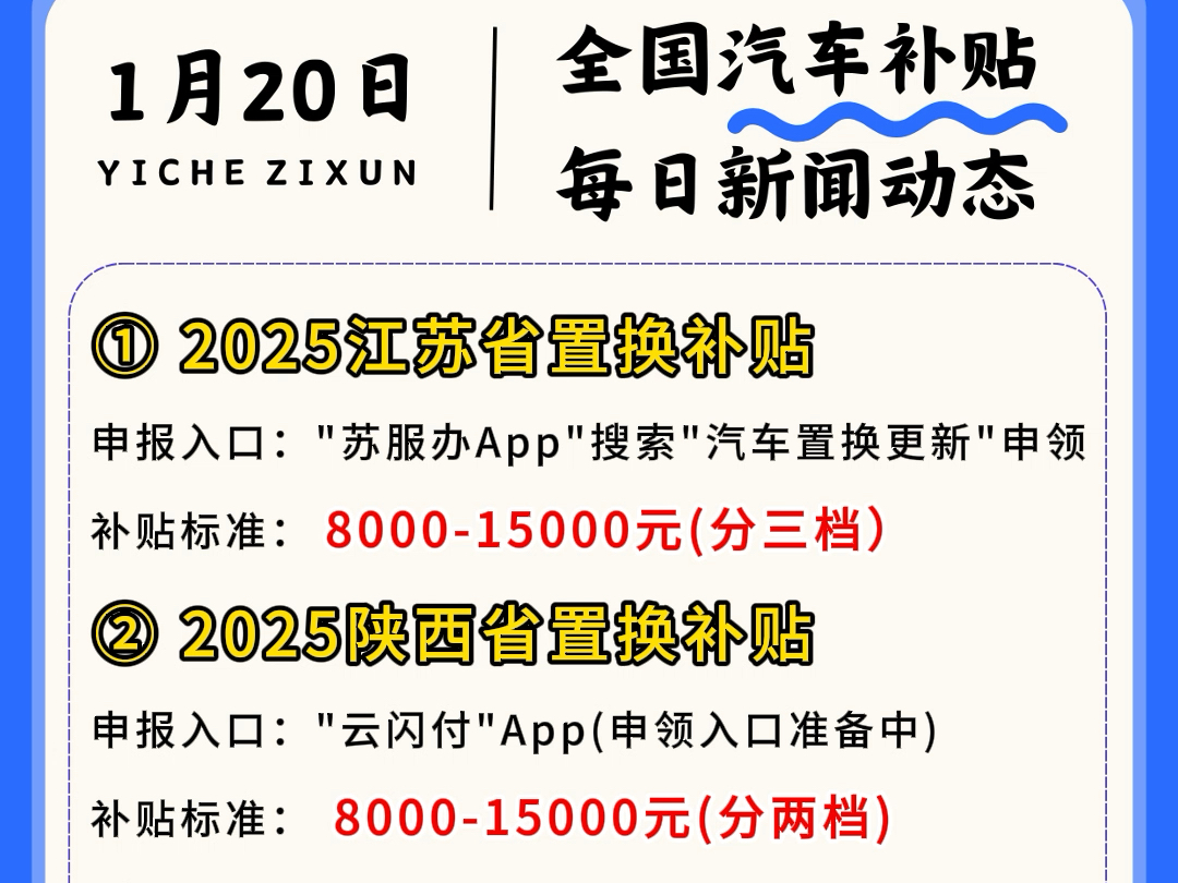 江苏、河南、陕西补贴实施细则陆续公布,江苏无锡、四川绵阳、绍兴上虞等区域陆续推出购车补贴,买车快来看看!哔哩哔哩bilibili