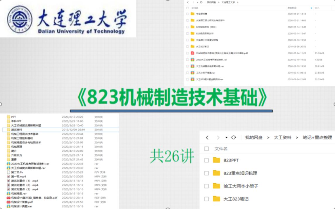 [图]大连理工大学机械考研823机械制造技术基础课程