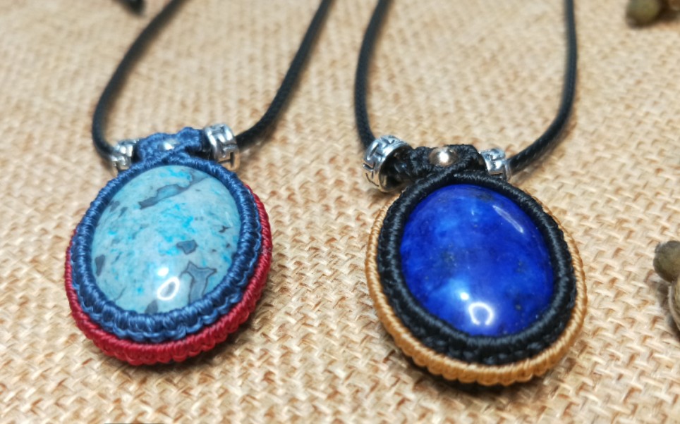 macrame包石头 加花边的编法 手绳编织 手工编绳教程 希石手作