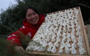 Скачать видео: 奶奶嘴馋馄饨，胖妹立马露一手，馄饨肉嫩汤鲜，1口1个好过瘾