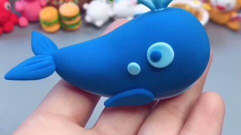 一分钟教你用超轻粘土做个海底大冒险的海豚——儿童亲子益智玩具罗弗