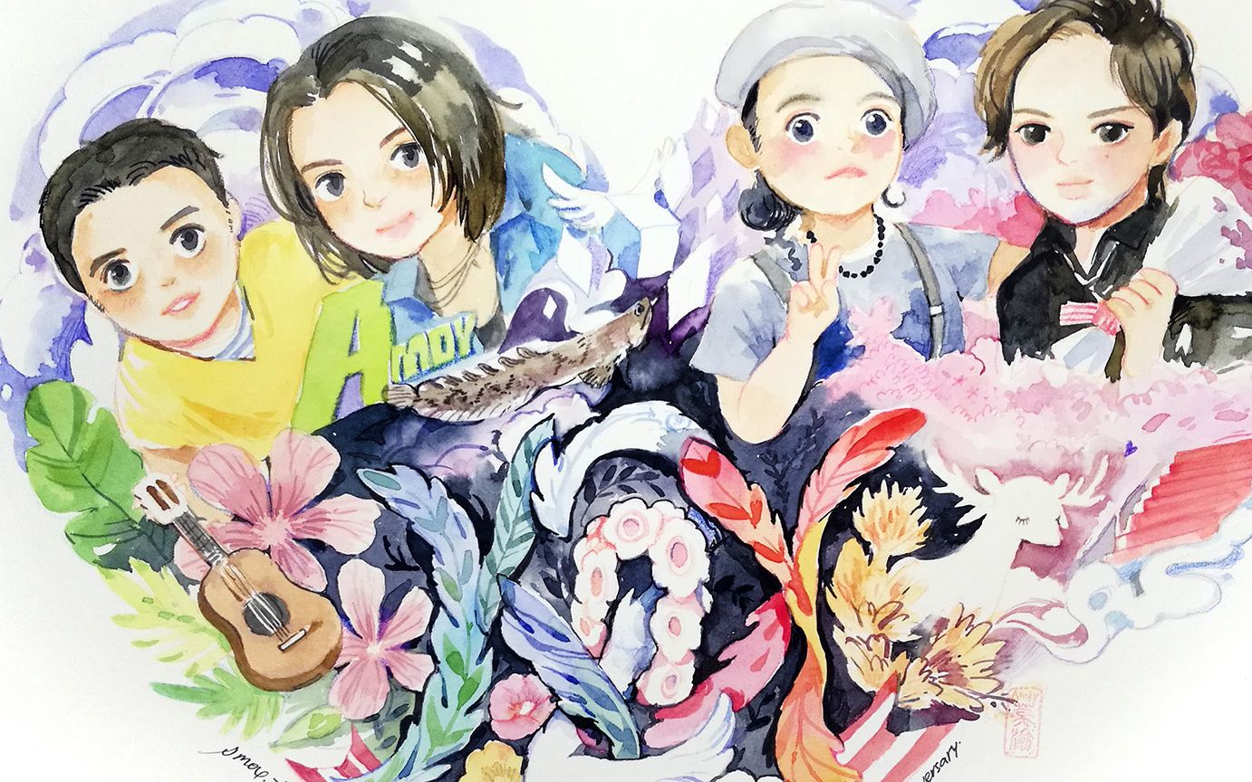 【水彩】手绘 kinki kids 出道20周年 贺图!