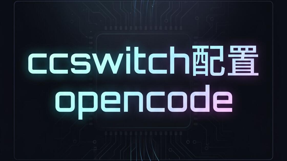 别再折腾环境了！用 CC Switch 优雅配置 OpenCode 全流程实战_哔哩哔哩_bilibili