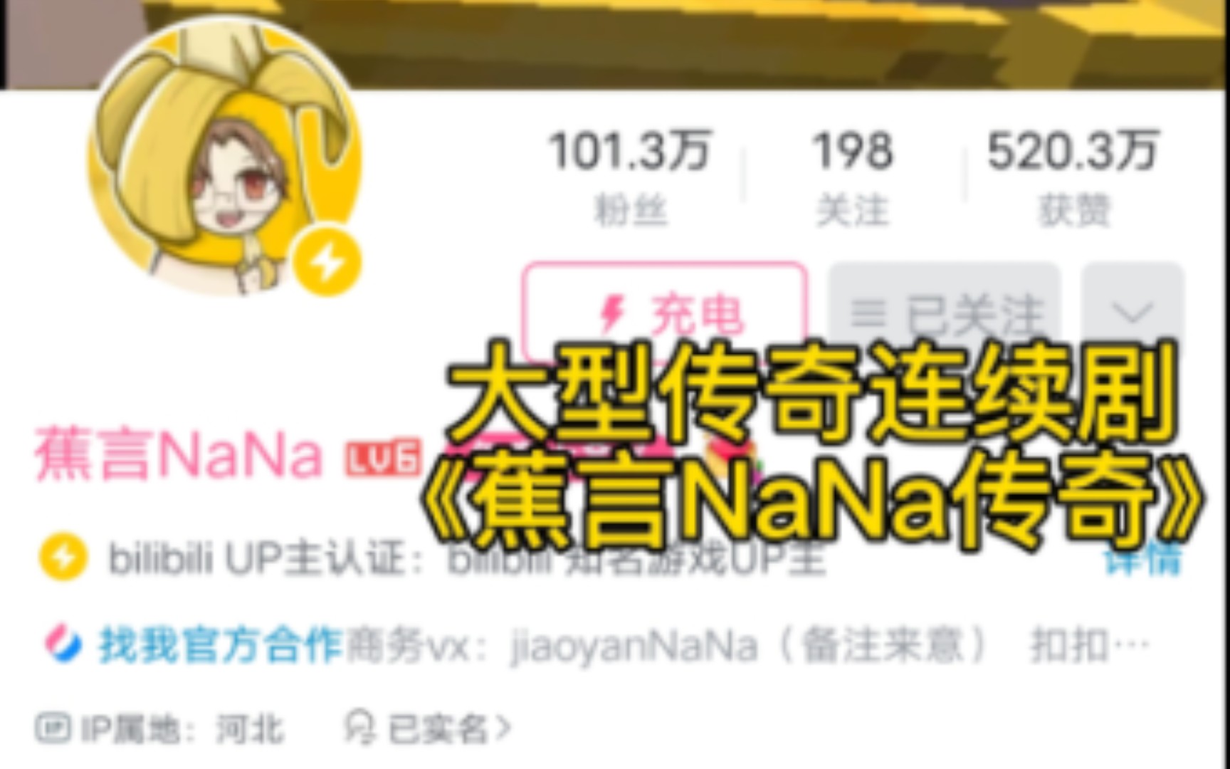 大型传奇连续剧——蕉言NaNa传奇哔哩哔哩bilibili我的世界