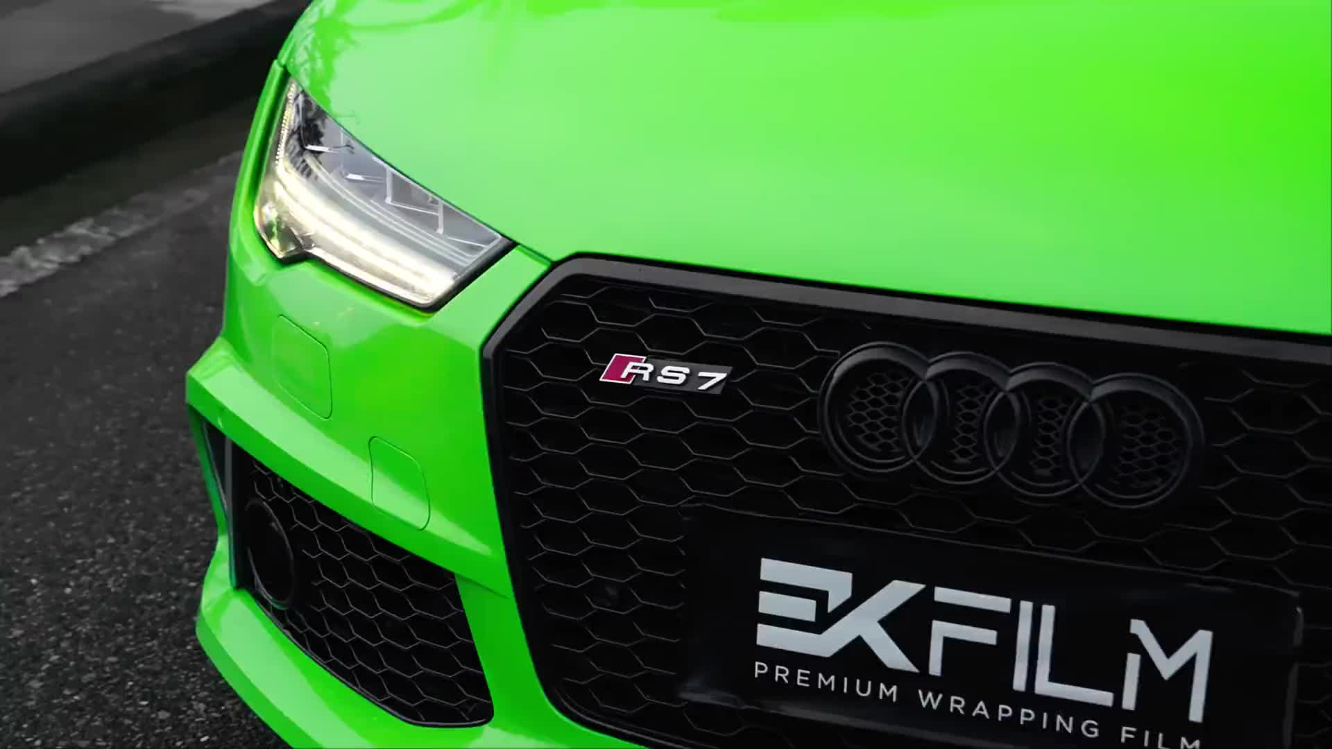 奥迪a7-ekfilm改色膜蝰蛇绿,优雅的外观 夺目的绿色