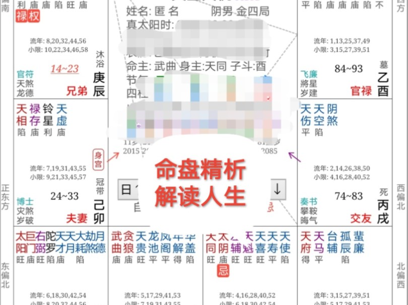 紫微斗数(九):命盘精析,解读人生.感谢B站,让我认识了各位朋友.哔哩哔哩bilibili