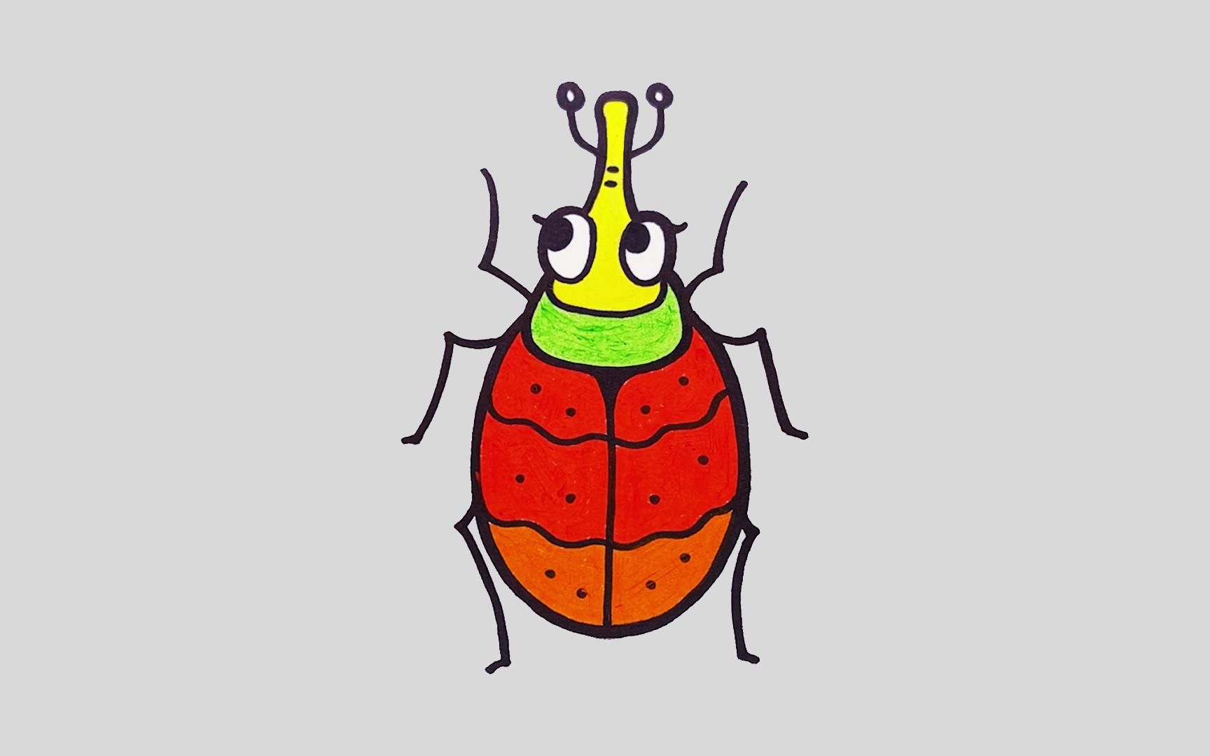昆虫卡通简笔画彩色图片