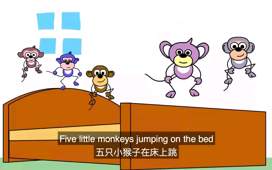 [图]五只小猴子Five little monkeys