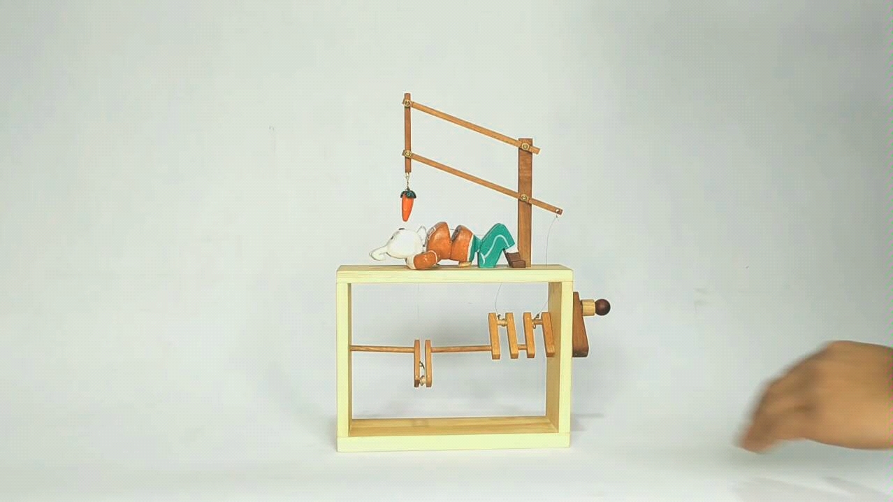 兔子的自我修养 automata木质机械玩具木偶机机械原理传动装置木机山