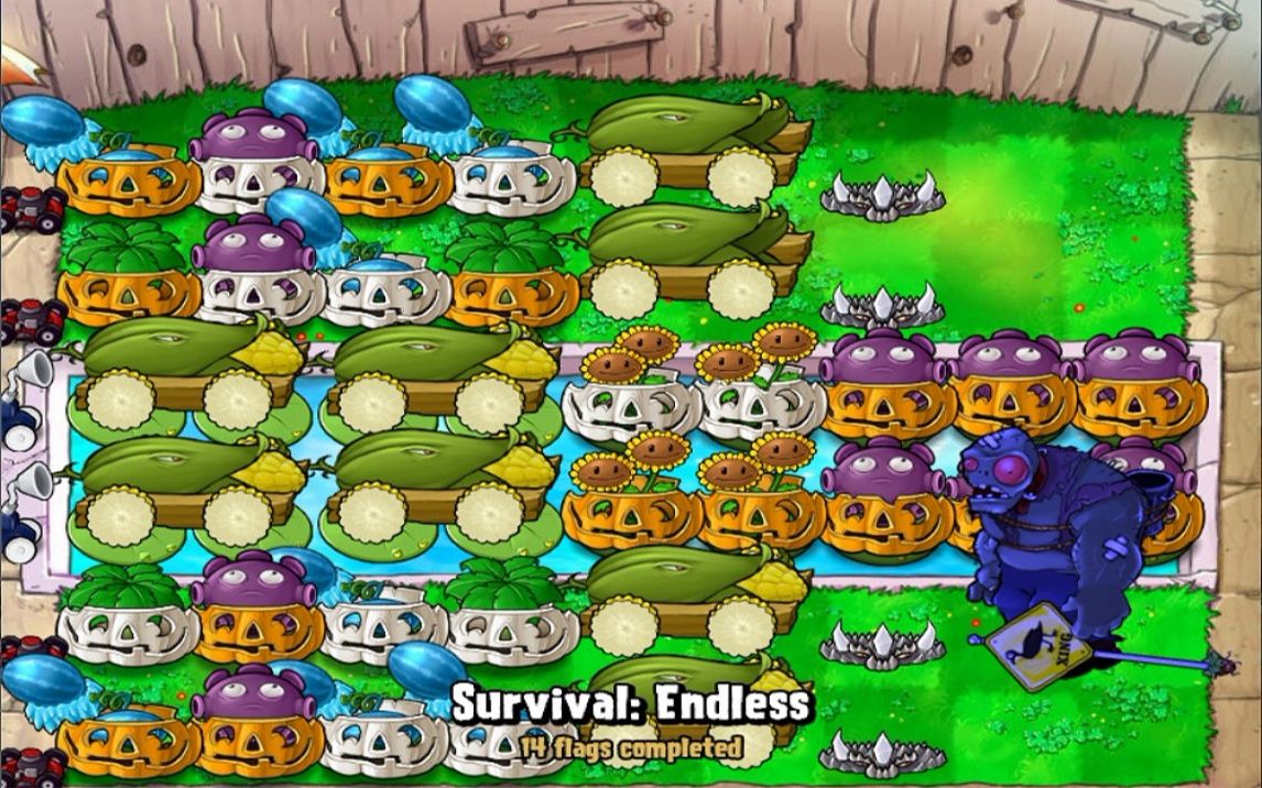 pvz-泳池无尽-3c8炮的前期布阵方法