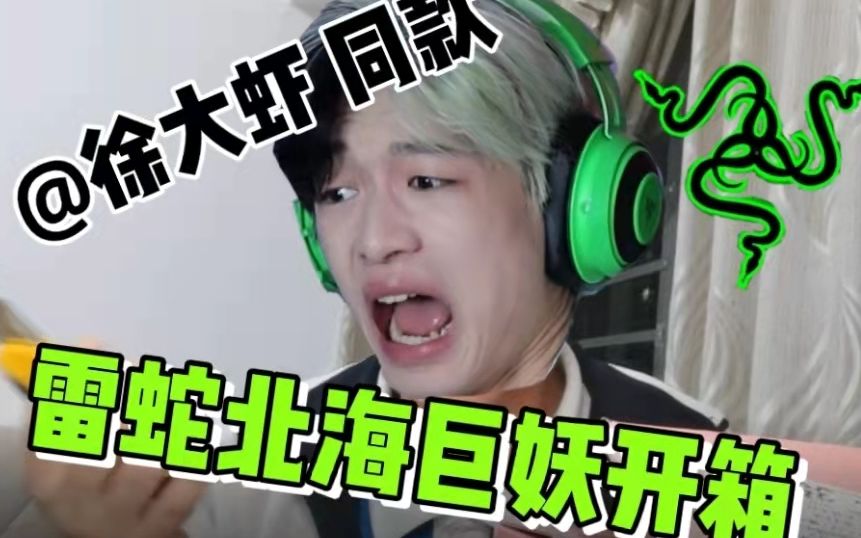 【雷蛇北海巨妖】徐大虾同款绿色雷蛇耳机开箱!