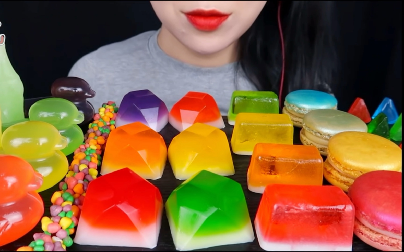 79 hongyu 79 彩虹甜点 彩虹宝石果冻,彩虹绳糖,橡胶饼干糖,迷你