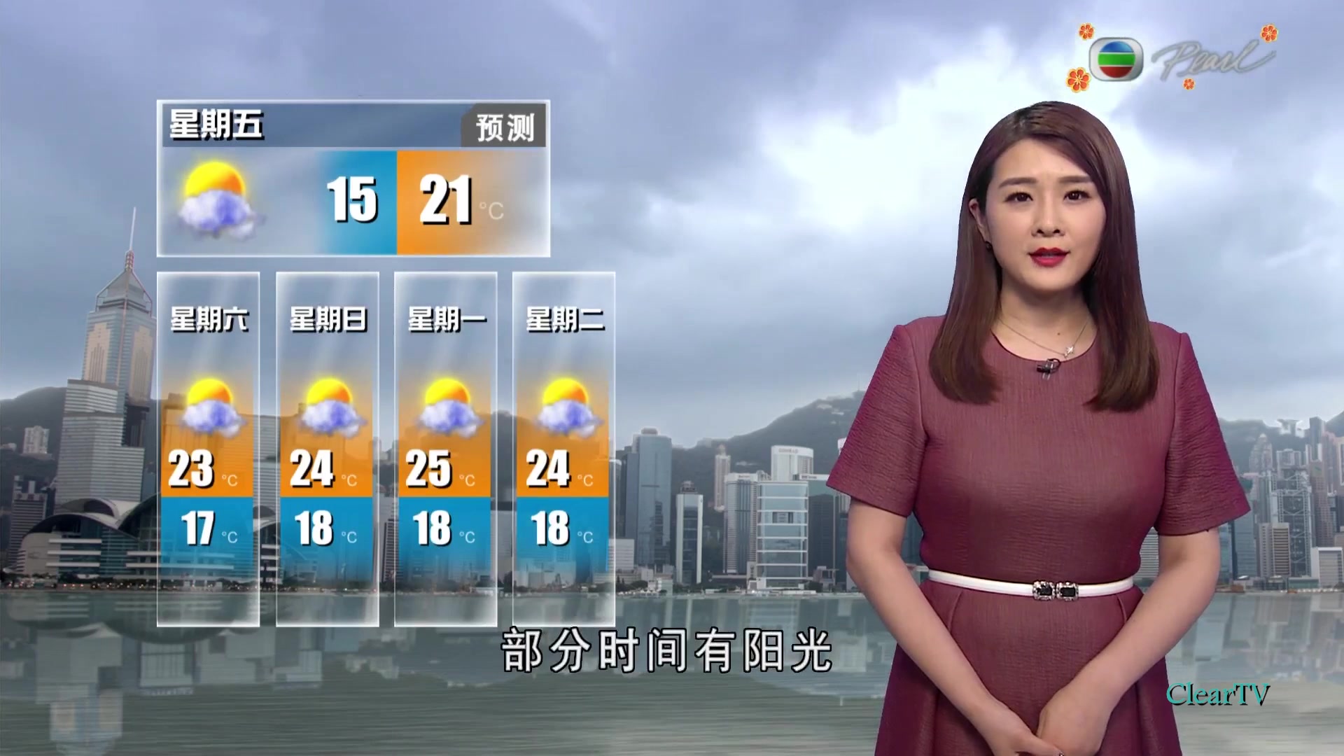 tvb明珠台2021年三十当天的普通话天气报告主播孙雪祺1080i5020210211