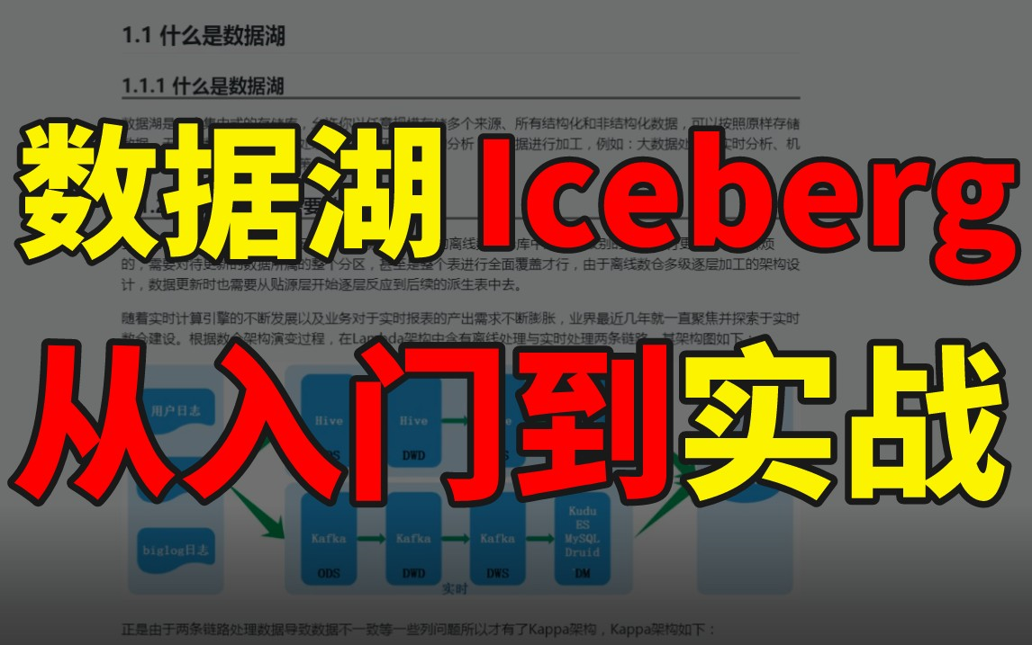 大数据架构必备数据湖技术,清华大佬带你快速掌握海量数据处理【Iceberg+Spark+Flink+StructuredStreaming】哔哩哔哩bilibili