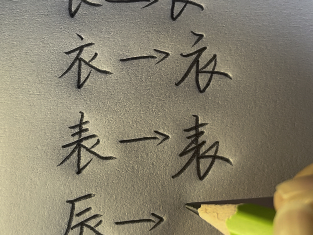 衣表辰这类字的共同特点,用字母K加以连笔总结,让练字更简单!哔哩哔哩bilibili