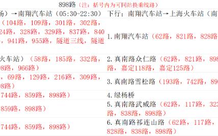 上海公交898路线路信息