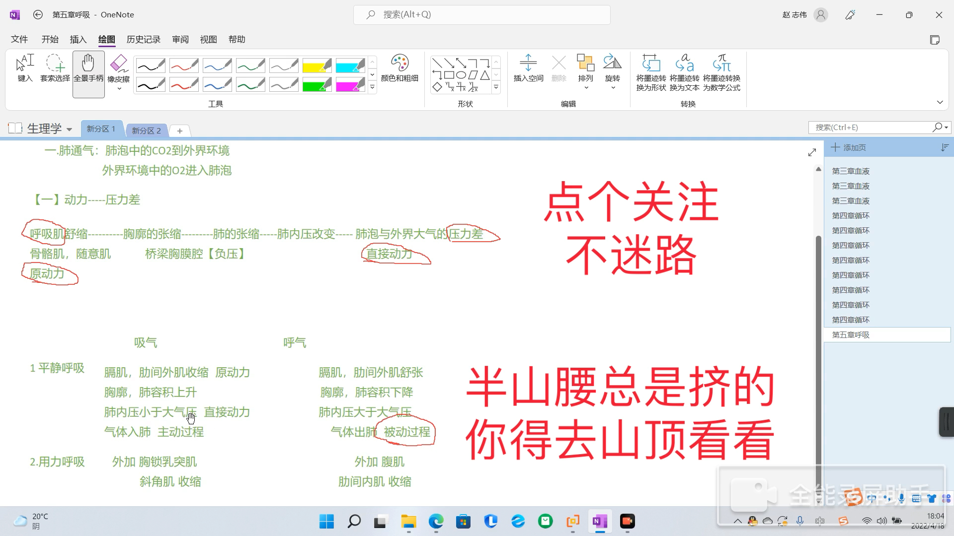 生理学打基础..第五章呼吸:三分钟掌握肺通气以及平静呼吸与用力呼吸的区别.哔哩哔哩bilibili