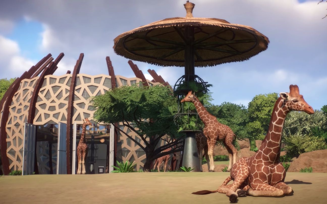 【动物园之星栖地速建】长颈鹿豪宅 - silvarret_哔哩哔哩_bilibili