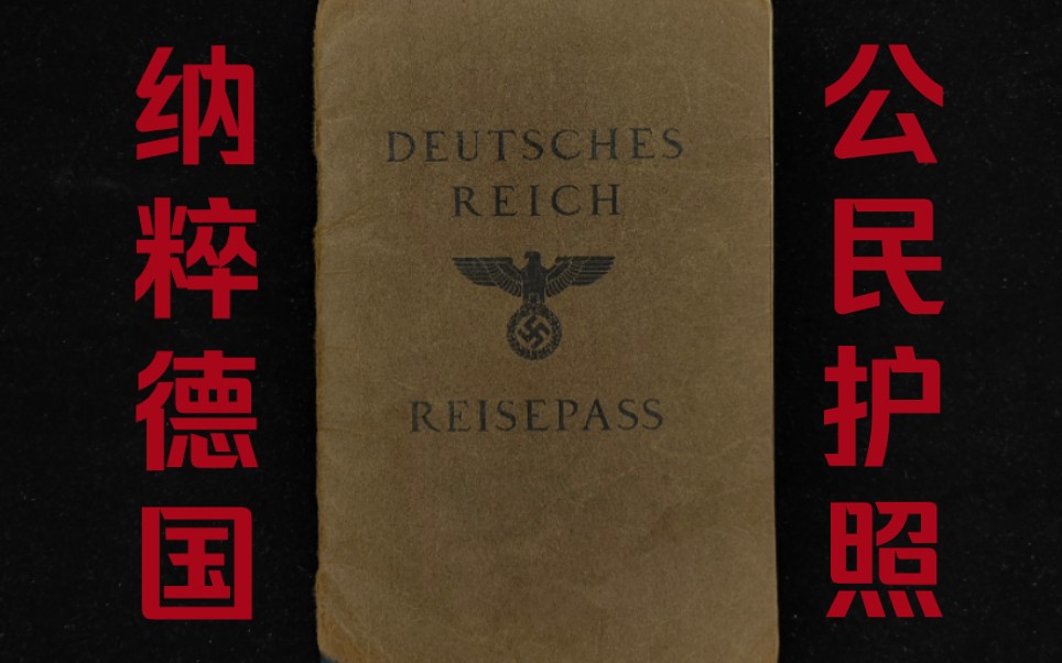 护照收藏:德意志第三帝国护照,签发于1938年的德三护照,二战时期纳粹德国护照到底长什么样子呢?哔哩哔哩bilibili