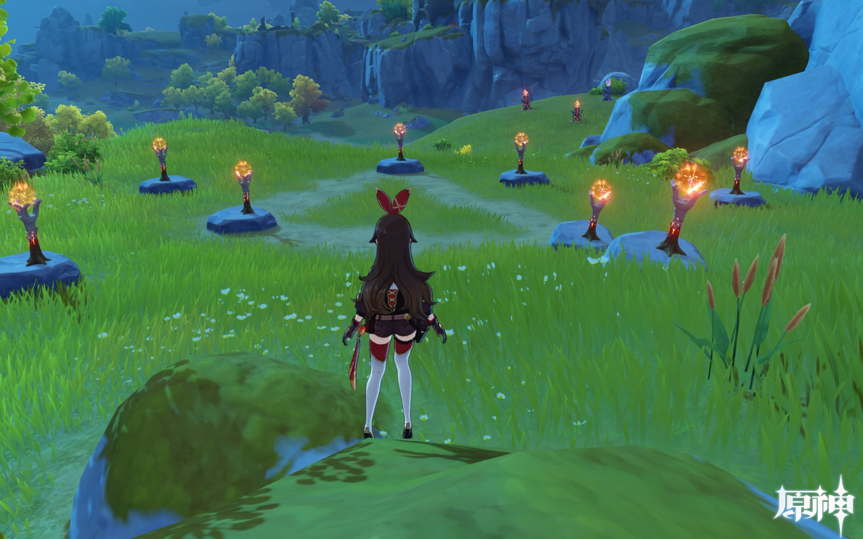 原神翠玦坡旁的9个火柱子