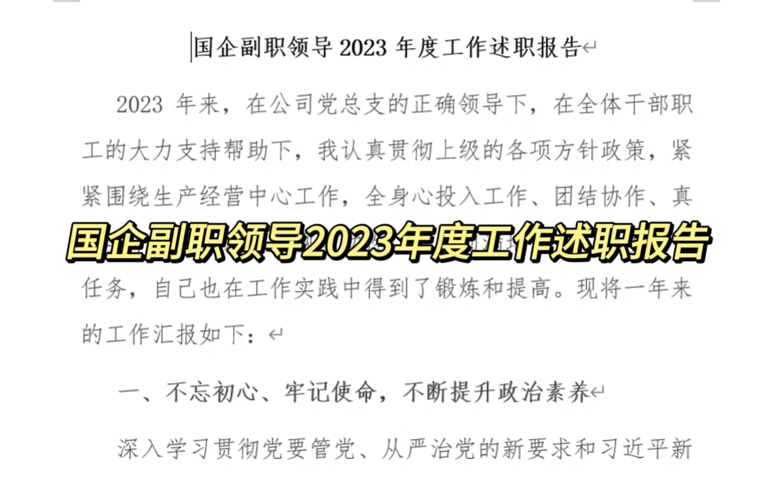 国企副职领导2023年度工作述职报告哔哩哔哩bilibili