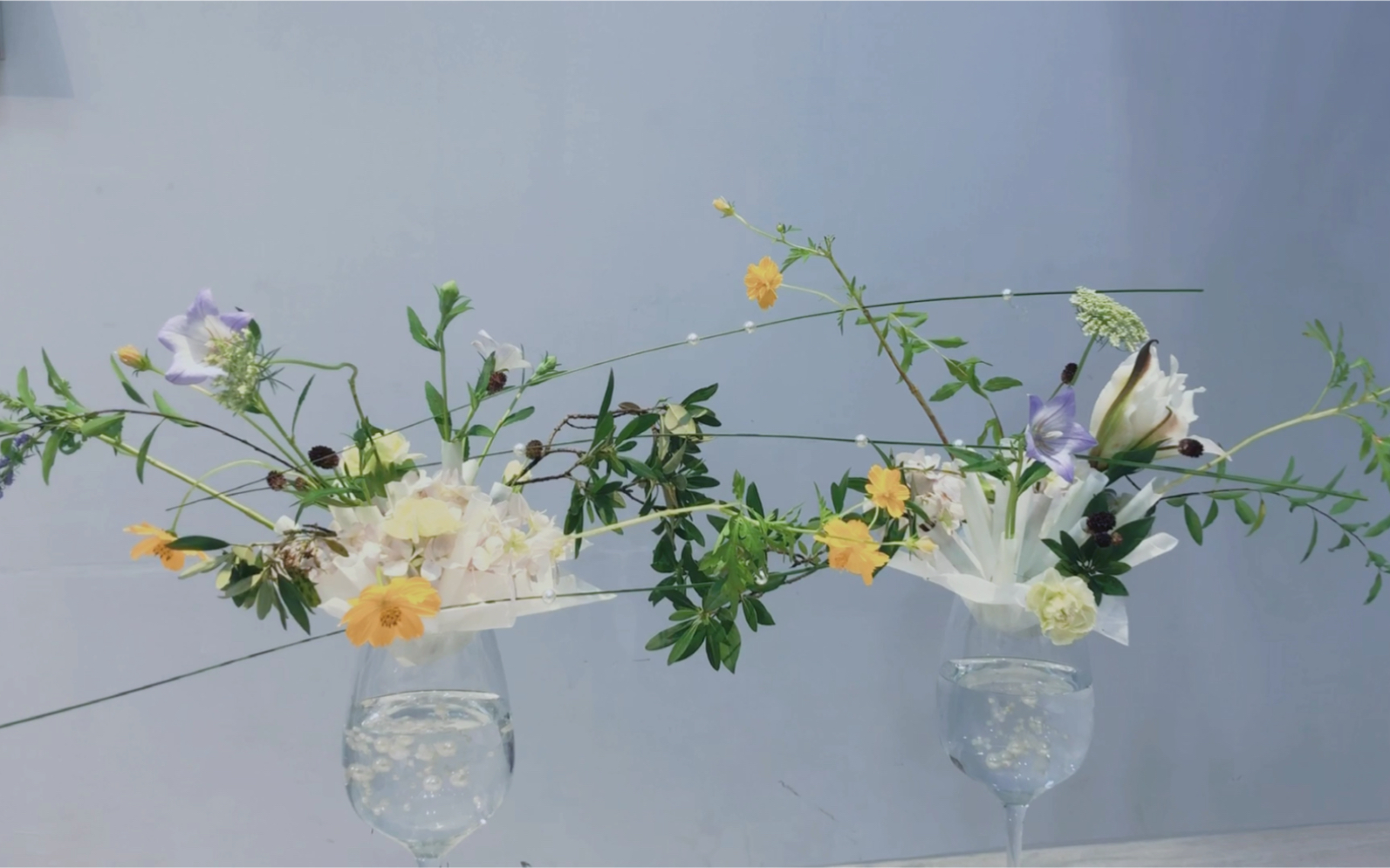 高脚杯  吸管插花