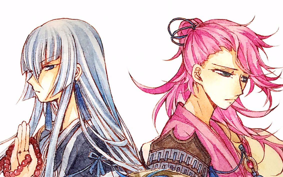 【水彩】左文字一家_哔哩哔哩 (゜-゜)つロ 干杯~-bilibili