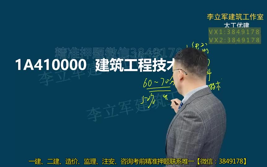 [图]冲刺2023年 一级建造师 建筑工程管理与实务 李立军 精讲班（有完整版视频、讲义）。