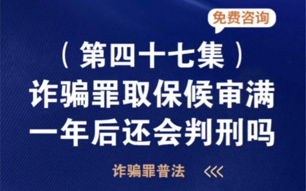 诈骗罪取保候审满一年还会判刑吗?哔哩哔哩bilibili