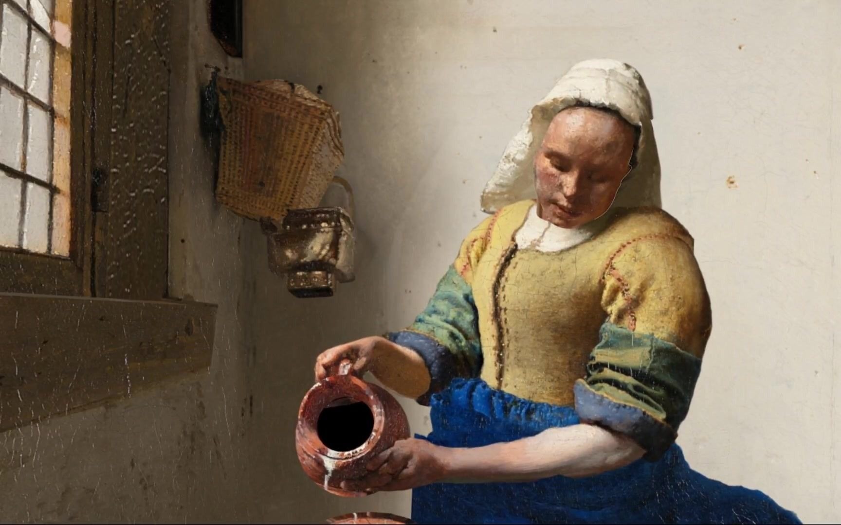 johannes vermeer - the milkmaid 3d animation 維米爾《倒牛奶的