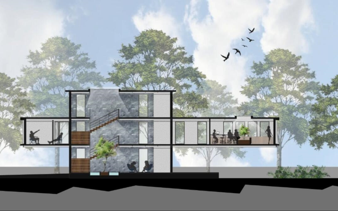 photoshop建筑剖面分析图