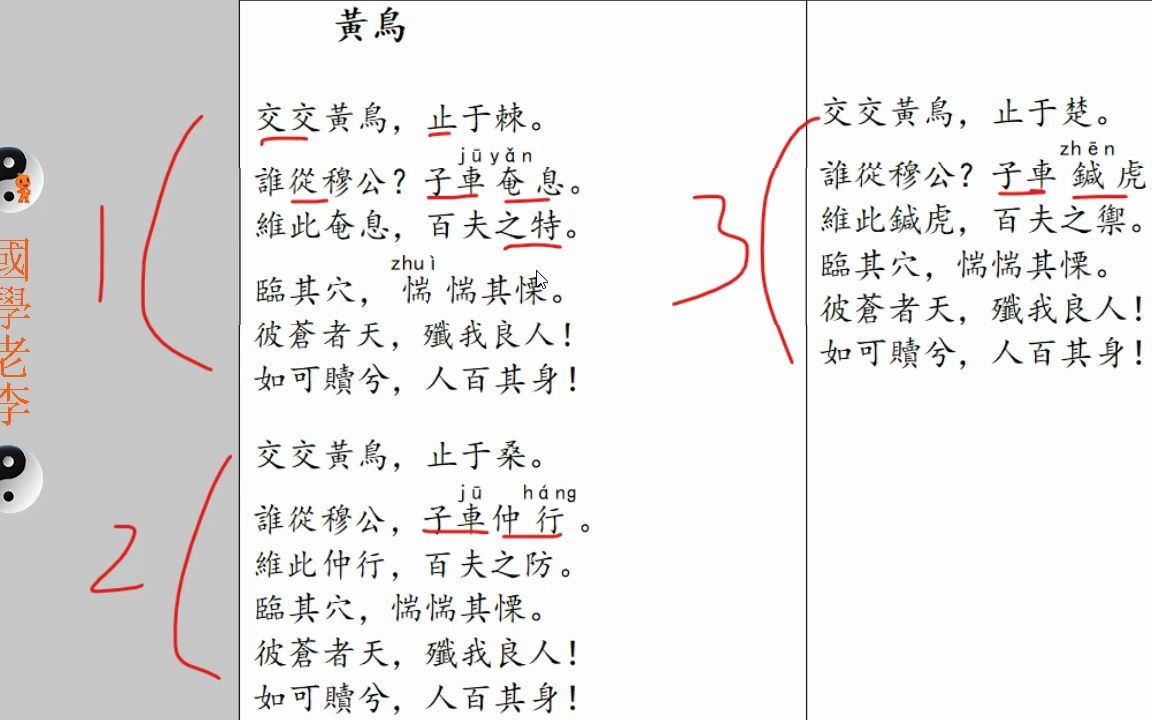 [图]57黄鸟晨风秦风国风诗经国学老李通俗白话讲解