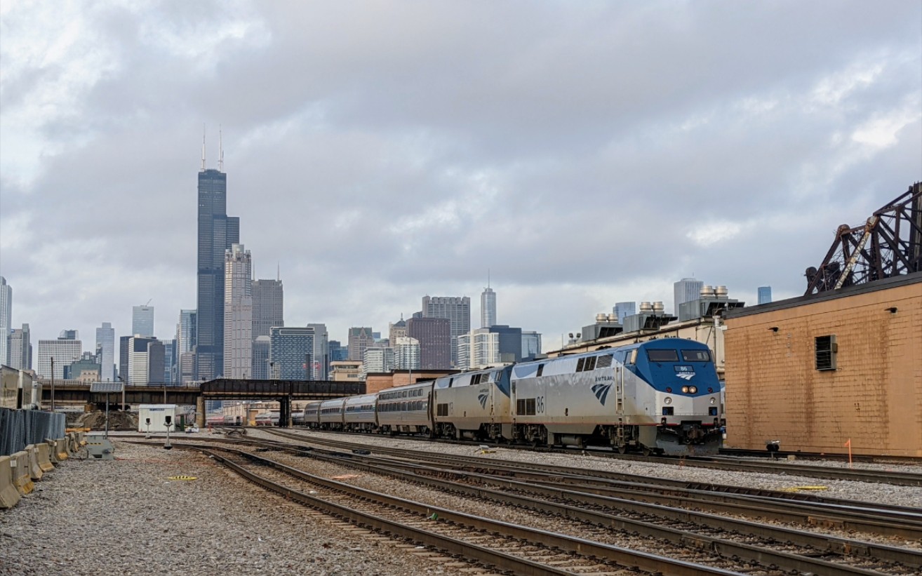 [图]（疯狂混编）2021-12-27 美铁（Amtrak）49/449次 湖畔限定号 Lake Shore Limited（纽约/波士顿-芝加哥）终到芝加哥